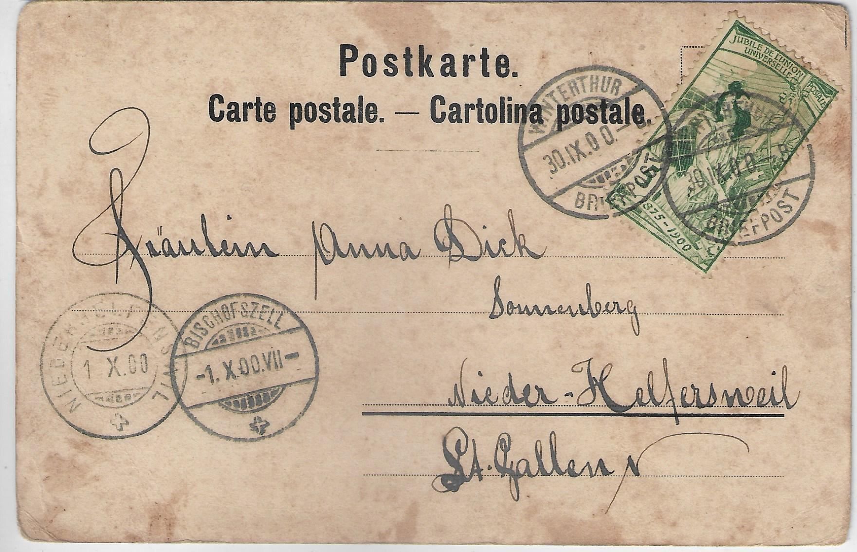Cartoline postali: Winterthur - Primarschulhaus - Litho – Usato da Ettingen venduto da Kartenplanet 1