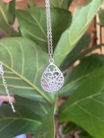 Feine Kette mit Anhänger ca. 38 + 5 cm