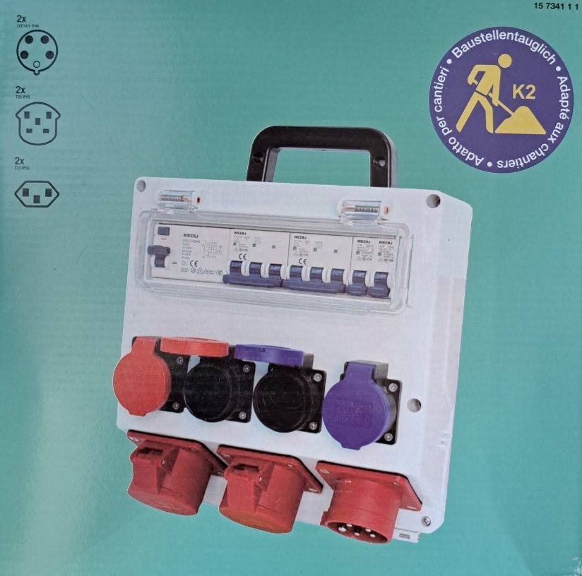 Elettrotecnica: Stromverteiler / Baustromverteiler - 16A Steffen – Nuovo e nell'imballaggio originale da Reinach BL venduto da HeTra20 2