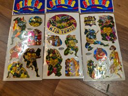 3x Vintage Ninja Turtle Sticker, 90er Kult! 🐢✨