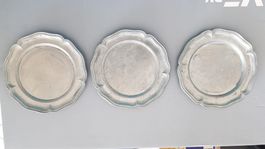 Zinnunterteller 3x - Sous-assiette en étain 3x