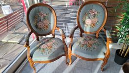 2 Stück Louis XV / Louis XVI Stil Sessel