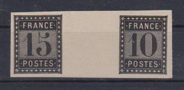 Frankreich 1876 - 10 + 15 C. mit Zwischensteg (*)