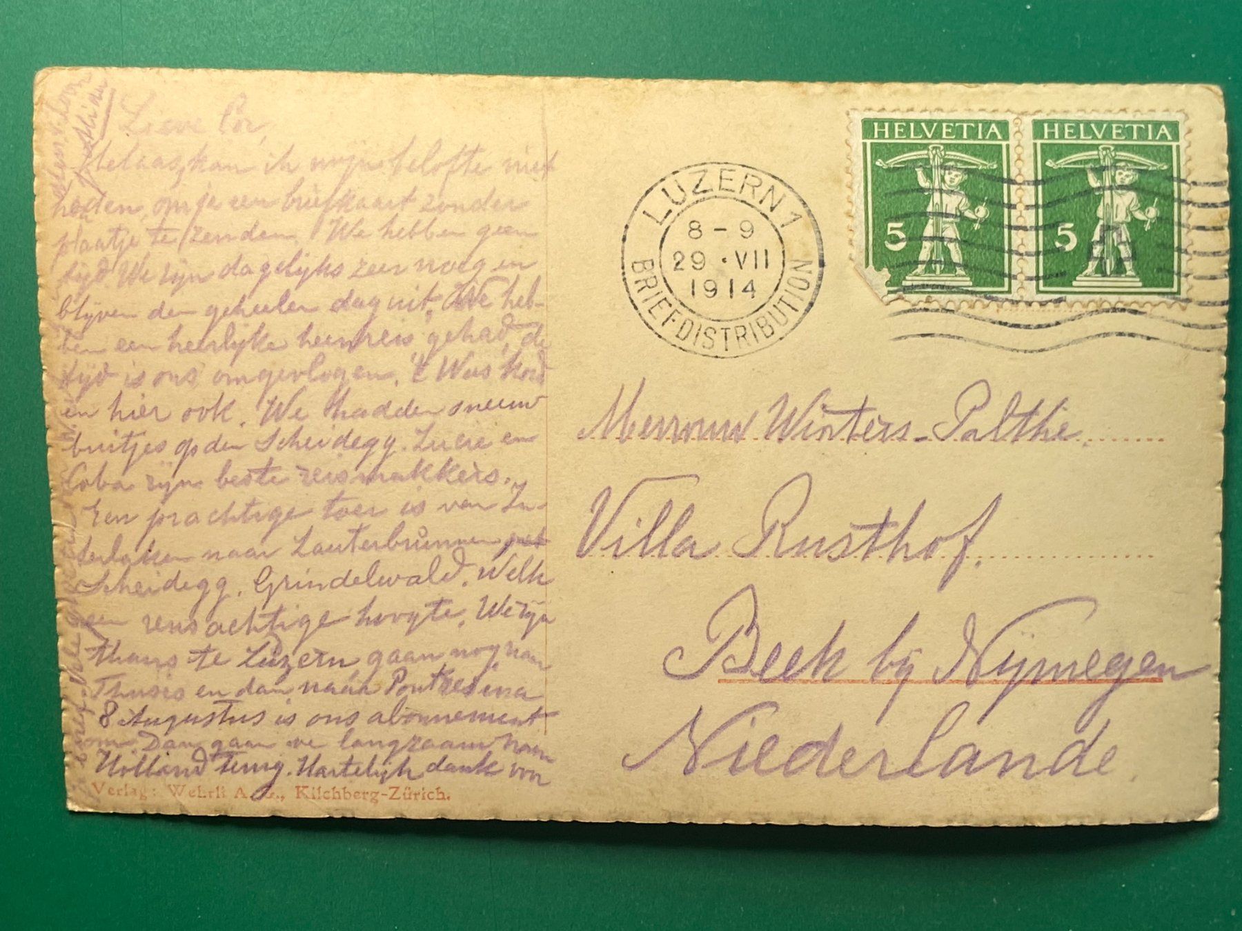 Cartoline postali: Thun - Jungfrau und Blümlisalp – Usato da Steg VS venduto da danwer74 1