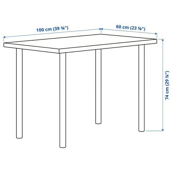 Scrivanie: Bureau IKEA LINNMON / ADILS - 100 x 60 cm - blanc – Usato da Lausanne venduto da bor_h7bs 1