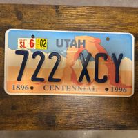 🇺🇸 U.S. Autoschild - Utah 722 XCY - ORIGINAL