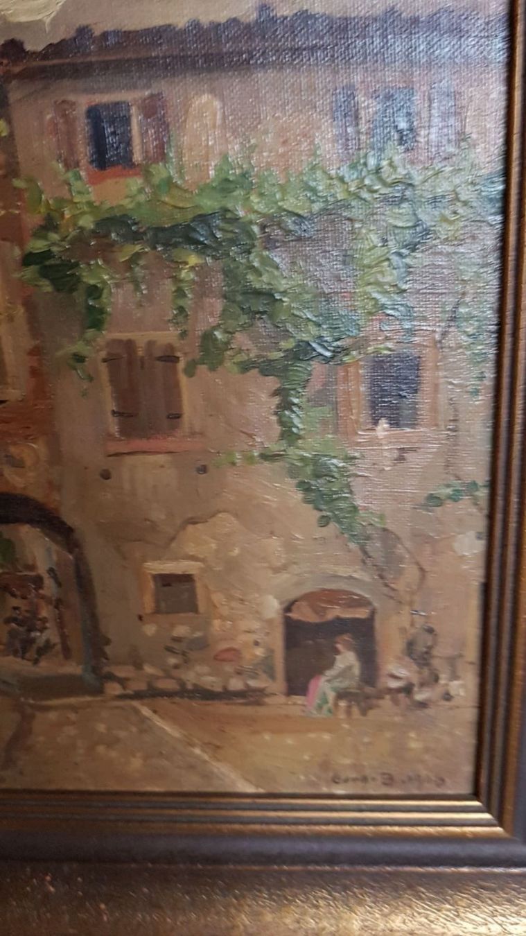 Dipinti: beau tableau intérieur de village animé – Usato da Lausanne venduto da leneko 3