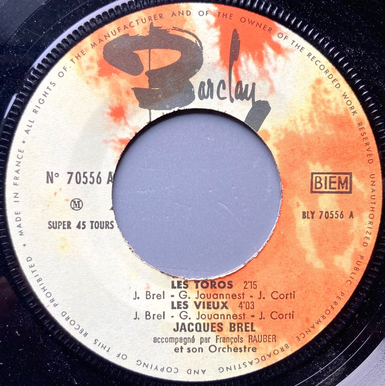 Dischi in vinile: JAQUES BREL - LES TOROS – Usato da Poliez-Pittet venduto da Newtown-Records 2