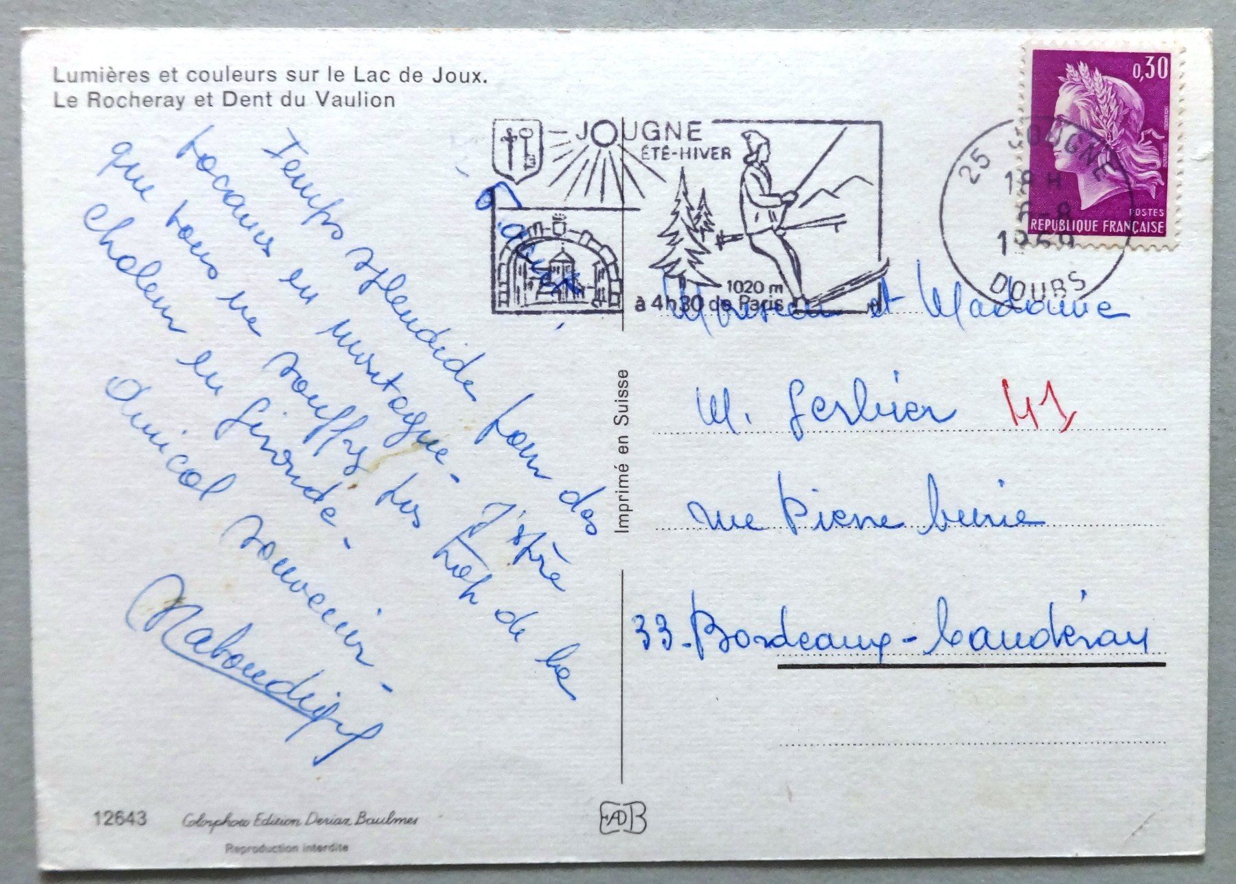Cartes postales: Le Rocheray et la Dent de Vaulion – D'occasion à Fétigny par Billy2miny 1