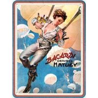 Blechschild-BACARDI-CERVEZA HATUEY PINUP - 15 X 20 CM
