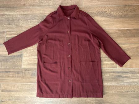 Asos Mantel mit Knöpfen & Taschen bordeaux Gr. 48