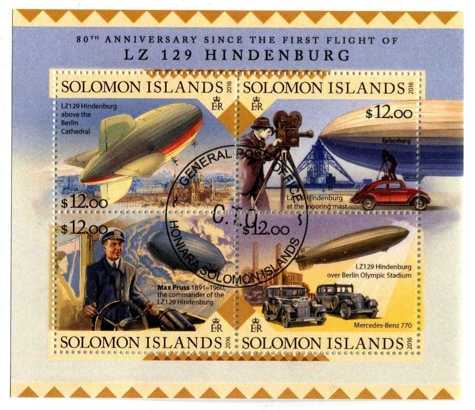 Alle Briefmarken: Block "Zeppeline". Salomonen. – Neu und originalverpackt aus Basel von Butsch5