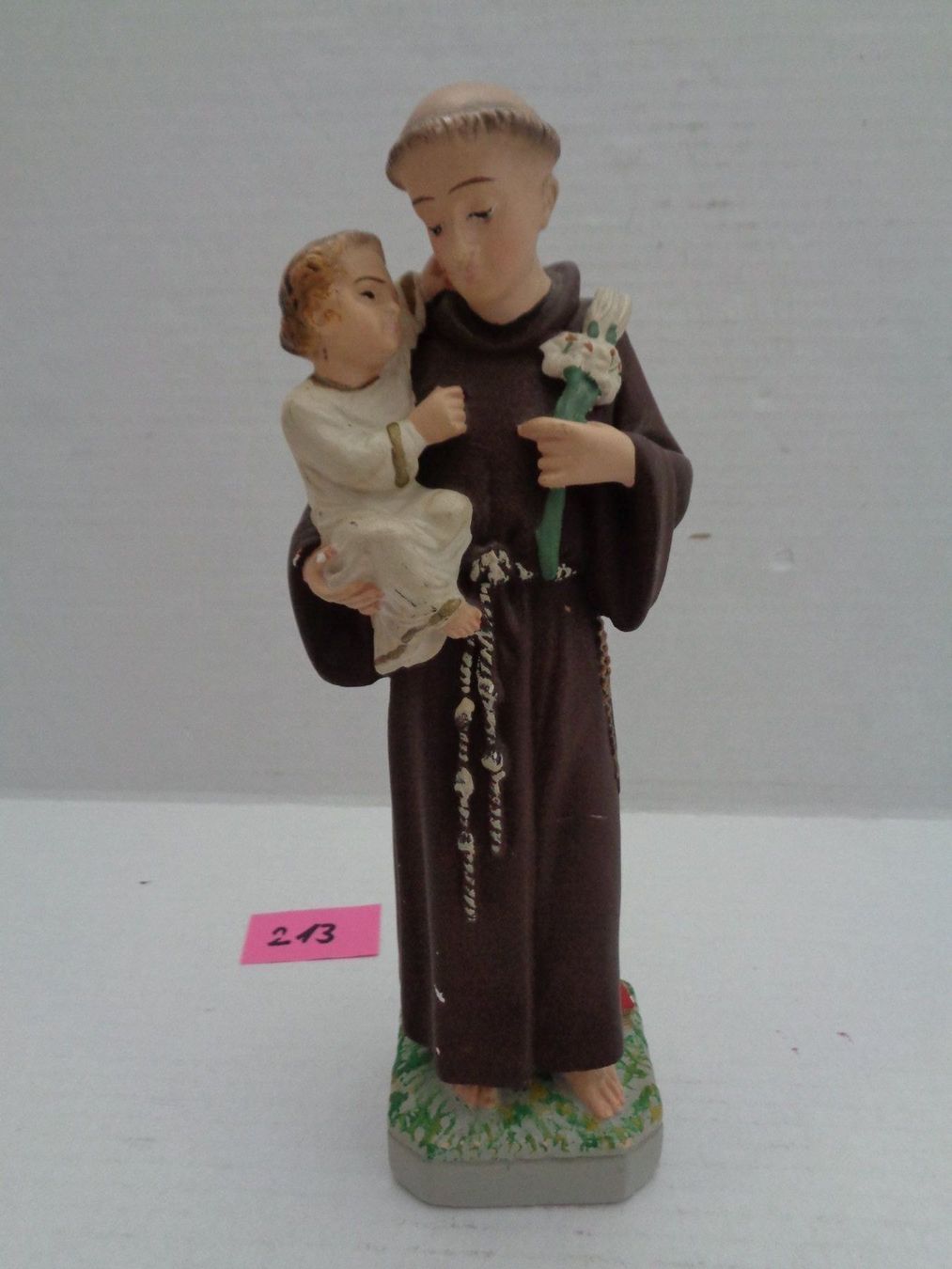 Sculture & Statue: Gipsfigur Antonius mit Kind handbemalt – Usato da Chur venduto da omonia