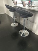 2 Barhocker Kunstleder schwarz höhenverstellbar