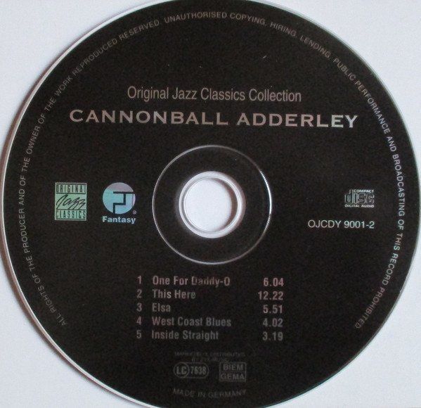 CDs: Cannonball Adderley JAZZ CLASSICS  Contemporary  Hard Bop CD – Gebraucht aus Kandergrund von Sososo 2