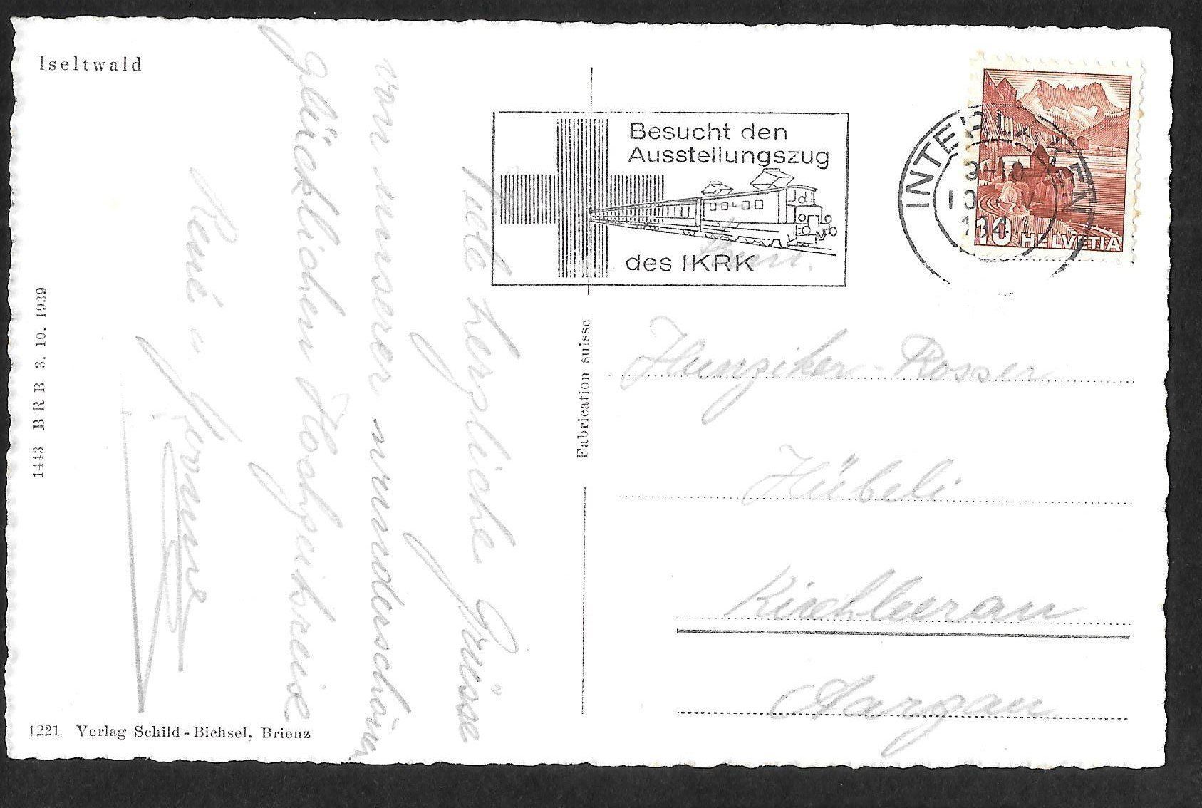 Cartoline postali: Iseltwald Teilansicht mit kleinem Dampfschiff – Usato da Olten venduto da clotaldi 1