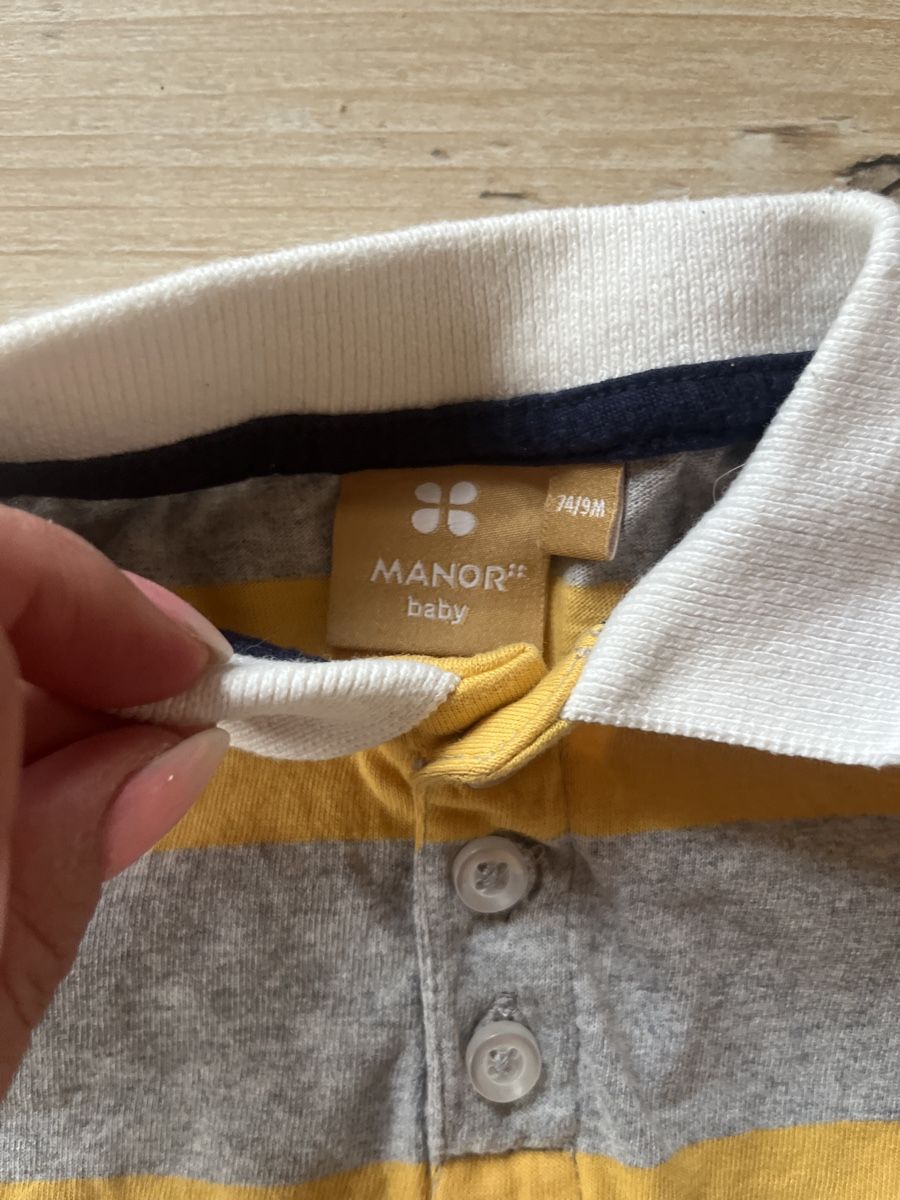 Camicie, T-shirt & Polo: Manor - Langarm Poloshirt, Gr. 74, Bio Baumwolle – Usato da Kaisten venduto da Wavechip 1