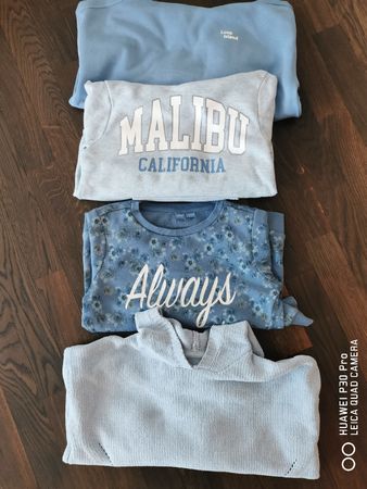 HERBST 4-SET HOODIE/PULLOVER/SWEATER HELLBLAU GR 146, BLAU