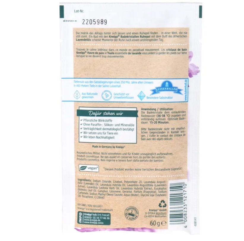 Altro per la cura del corpo: Kneipp Badekristalle Ruhepol – Nuovo e nell'imballaggio originale da Wagenhausen venduto da Svema 1