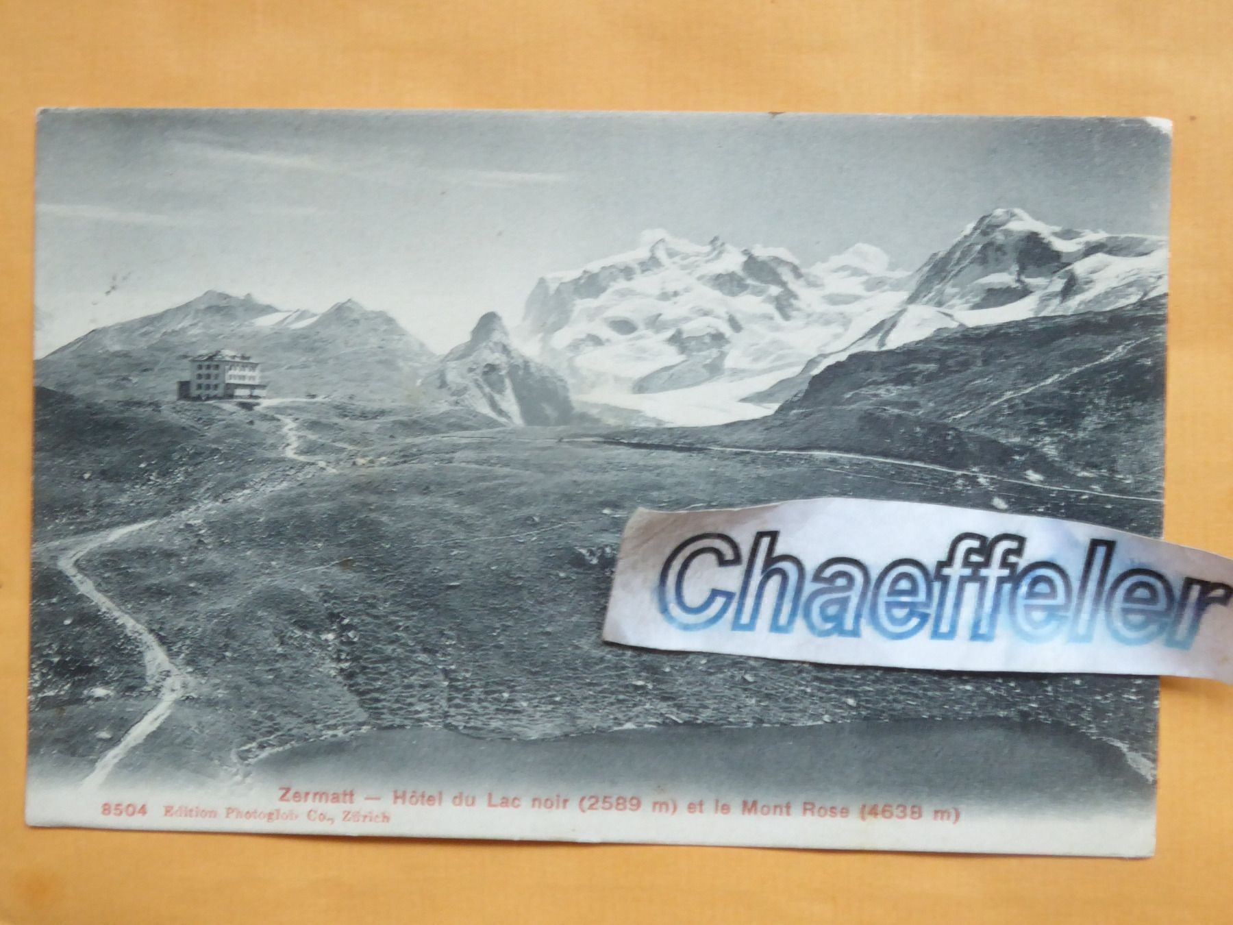 Cartoline postali: 1911  Zermatt - Hotel du Lac noir – Usato da Zürich venduto da Chaeffeler