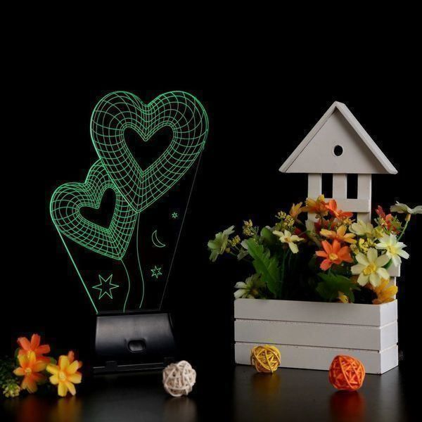 Lampade: 3D Lampe Doppelherz - optische Illusion – Nuovo e nell'imballaggio originale da Diepoldsau venduto da preisparadies-ch 6