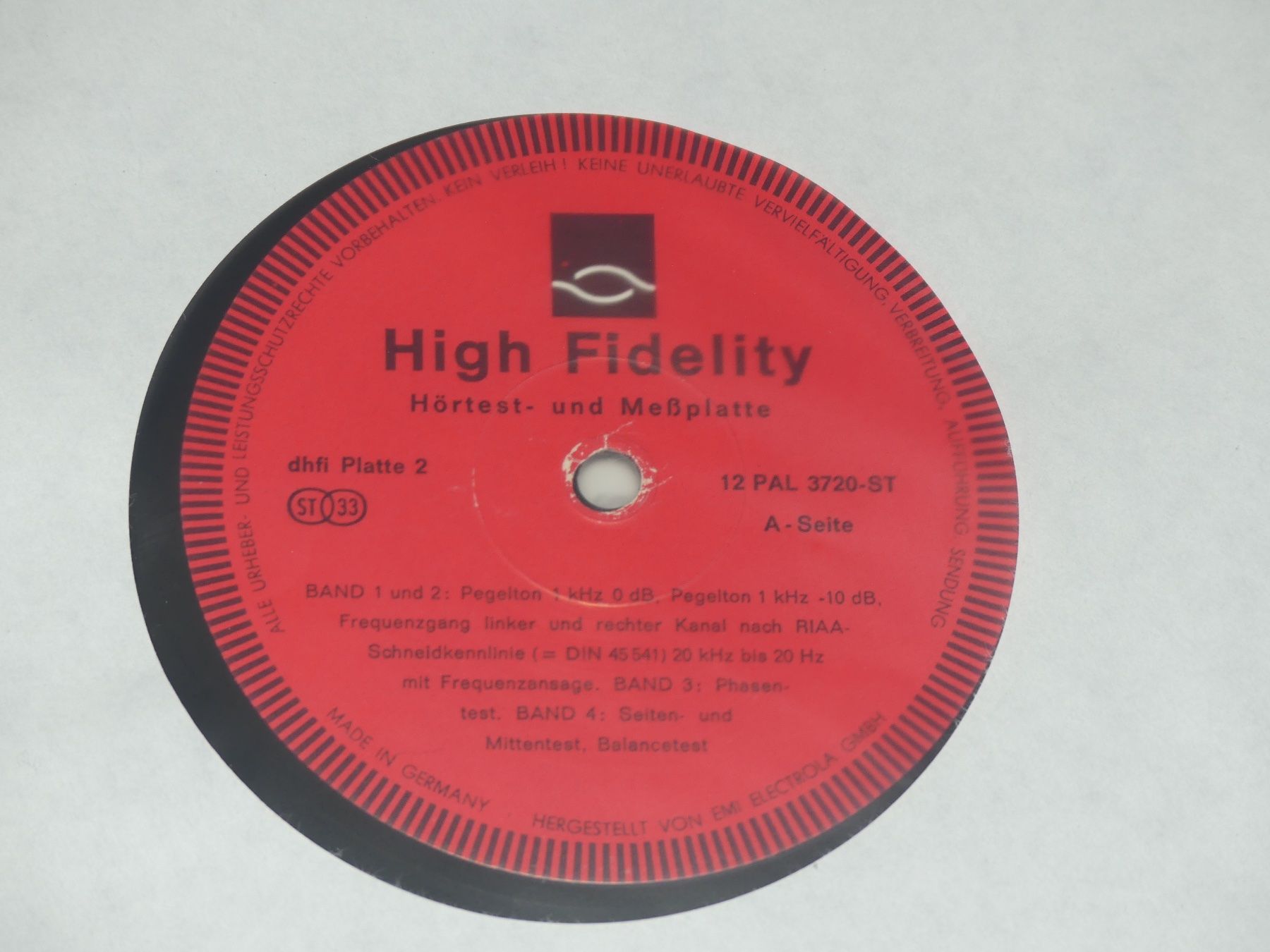 Schallplatten: HÖRTEST- UND MESSPLATTE - DHFI NR 2 – Neu (gemäss Beschreibung) aus Fahrwangen von Swirl2 4