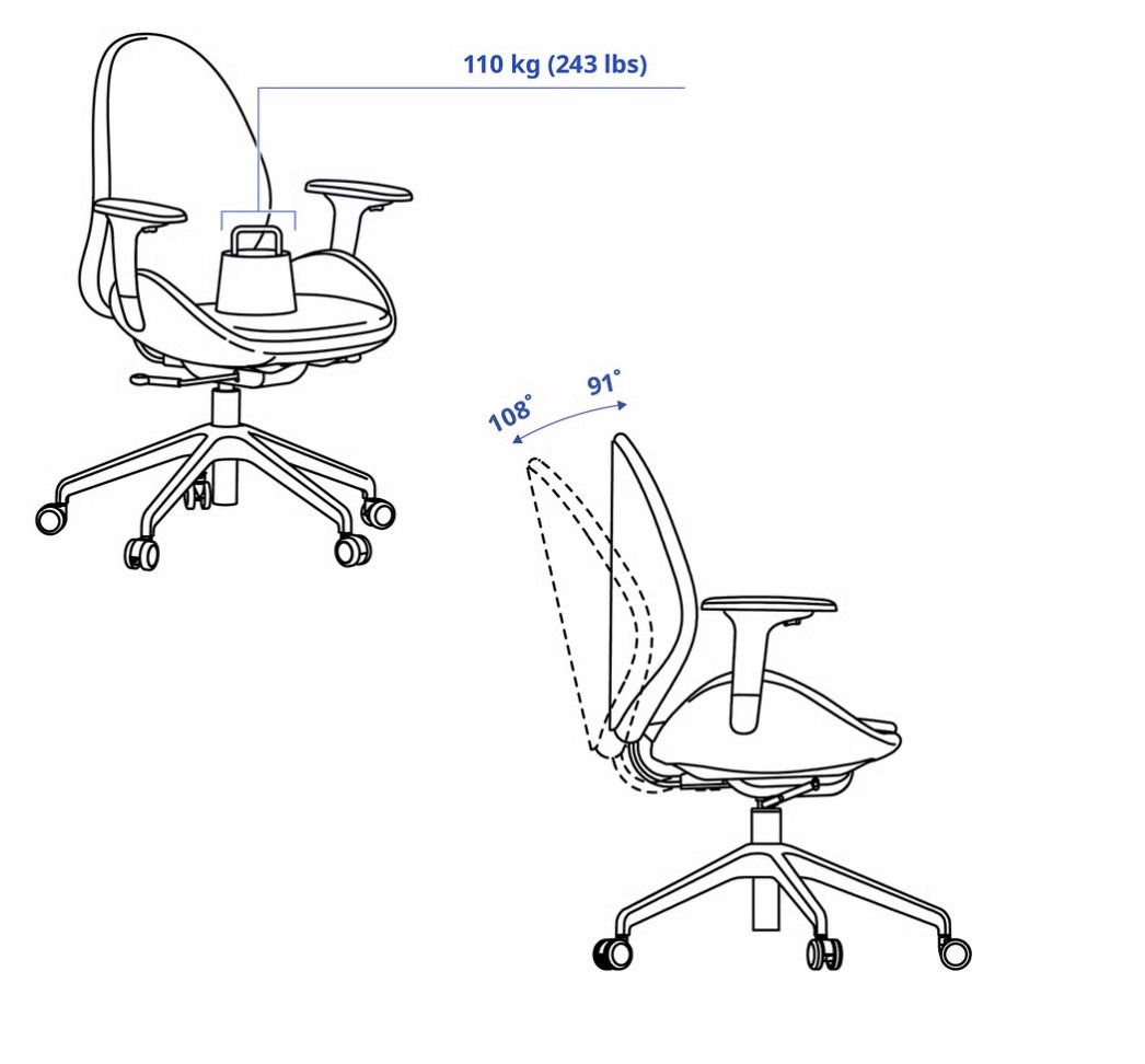 Ikea Chaises: Bürostuhl, IKEA HATTEFJÄLL, grau/weiss – D'occasion à Basel par linaschymura 6