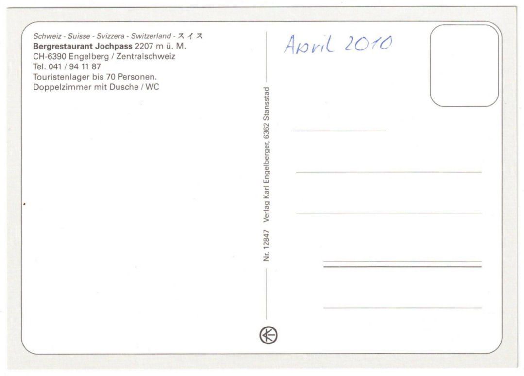 Cartoline postali: Engelberg - 5 Bild AK Jochpass – Usato da Binningen venduto da Mountainrider 1