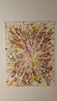 Tableau abstrait moderne, explosion de couleurs vives!