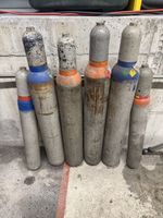 6 Gasflaschen gebraucht  Leer verschiedene Grössen und Typen