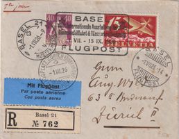 Flugpost-Briefchen 1926 BASEL-ZÜRICH
