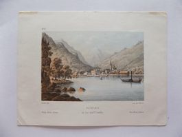Flüelen Kanton Uri getönte Lithographie