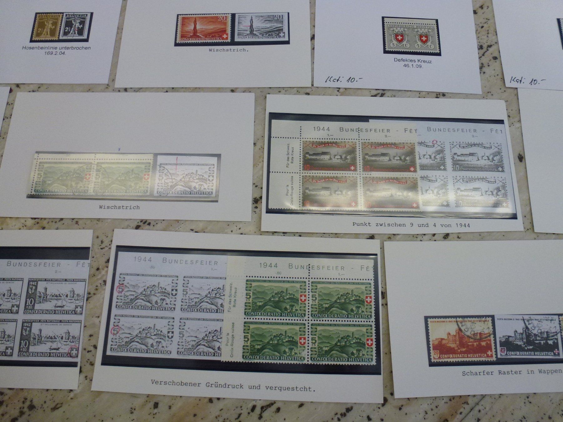 Alle Briefmarken: Grosse Sammlung ++ Schweizer Abarten auf 49 Karten ab 1909 – Gebraucht aus Walkringen von Casablanca777 8
