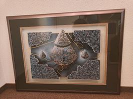 Modernes geometrisches Wandbild mit transparentem Rahmen