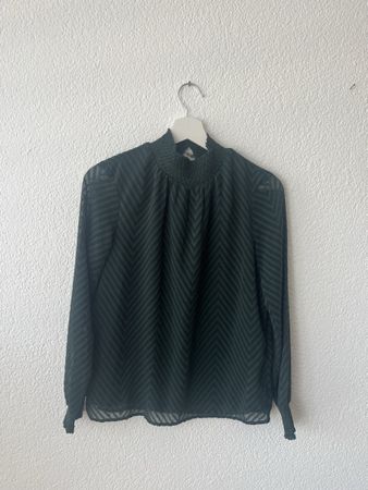 Elegante Herbst-Bluse, dunkelgrün, Grösse XS, neuwertig