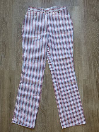 Pantalon blanc/rouge rayé Peter Hahn, t.38/M
