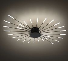 Deckenleuchte, 28 Köpfe, schwarze Unterputz-Deckenleuchte,