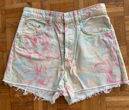 Short 100% coton pastel tie-dye original et tendance
