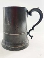 Antiker Zinnkrug  Bierkrug mit Glasboden England Quart Mug