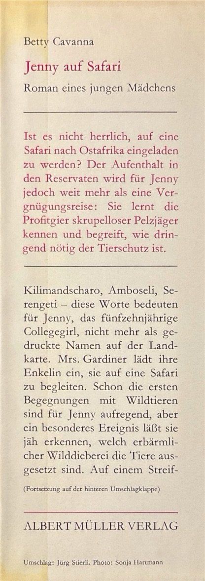 Libri: Jenny auf Safari – Usato da Sarnen venduto da Livres 1