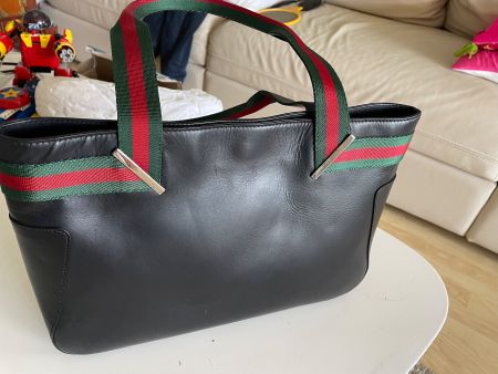 Gucci Vintage Web / Sherry Line Tote – Leder – Schwarz