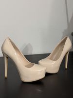 Beige Platform High Heels Pumps Stilettos Size 39