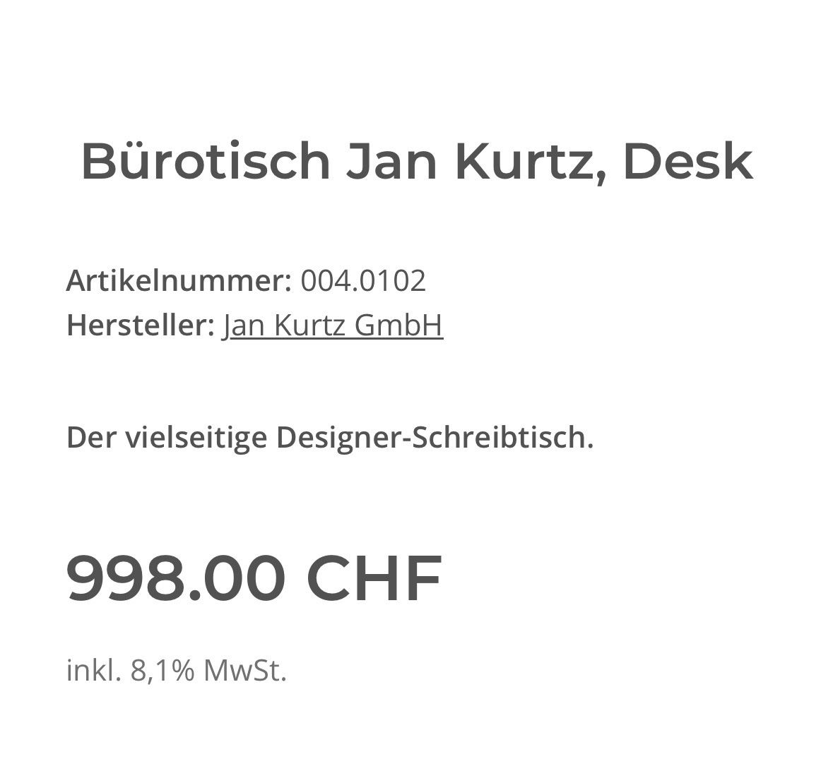 Schreibtische: Designertisch Jan Kurtz – Gebraucht aus Bern von Karo87 3