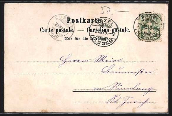 Cartoline postali: Litho Basel, Altes Rathaus und Fischmark – Usato da Berlin venduto da bartko-reher 1