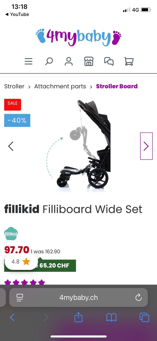 Fillikid Accessori per carrozzine: Fillikid Buggy Board with Seat - Great Condition! – Usato da Küsnacht ZH venduto da ngad93 1