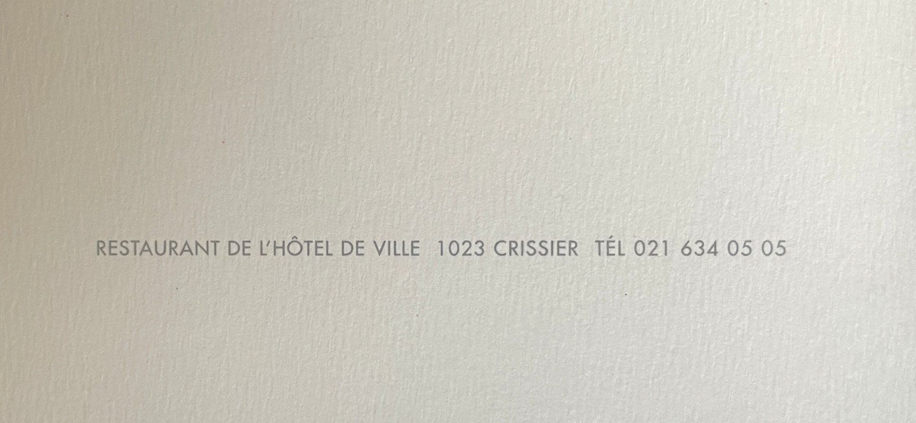 Documents: Restaurant Philippe Rochat Crissier - Menu – D'occasion à Savagnier par Ne2065 2