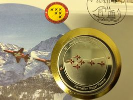 versilberte Medaille Patrouille Suisse 50 Jahre Jubiläum