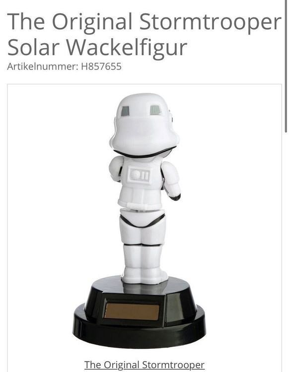 Horizontaal wereld beest Star Wars Original Stormtrooper Wackelfigur Solar | Kaufen auf Ricardo