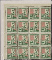 1927, J42 (Betender Knabe) Bogenteil: 16 Marken postfr. **