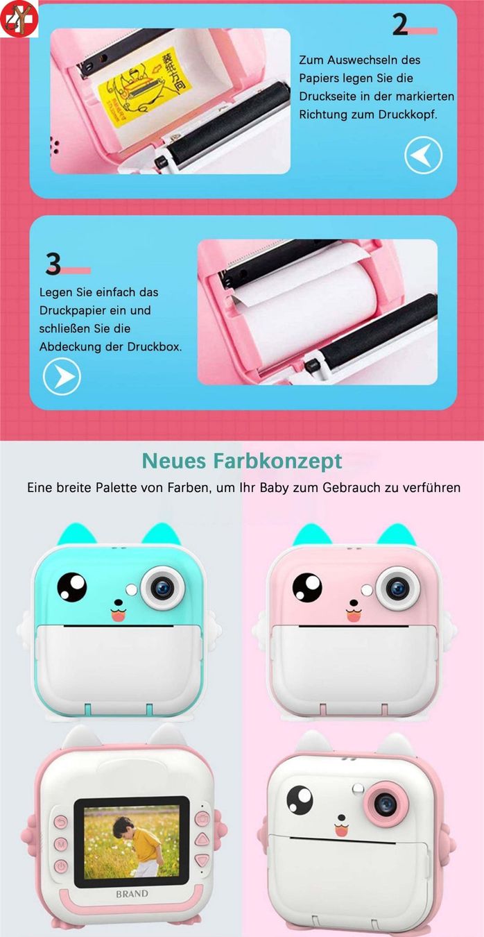 Fotocamera: Cooles Kinder Sofortbildkamera-SET mit integriertem Drucker – Nuovo e nell'imballaggio originale da Tumegl/Tomils venduto da Steinschleuder-Shop 6